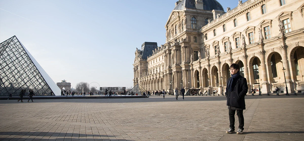 The courtyard of the Musée du Louvre, Paris